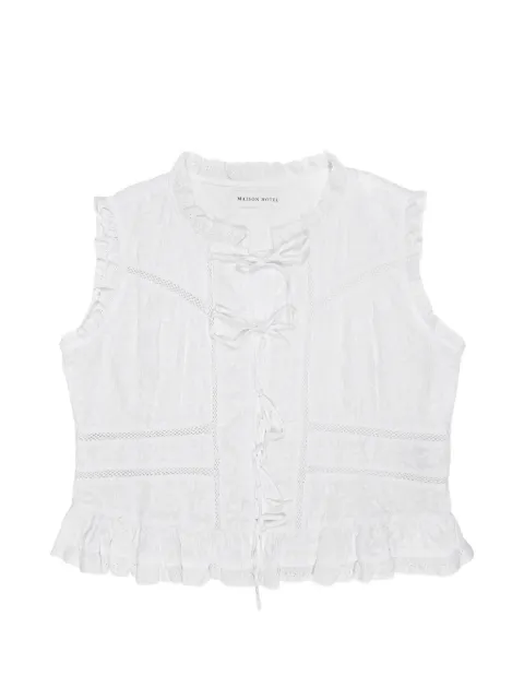 MAISON HOTEL Camila ruffled lace-up top