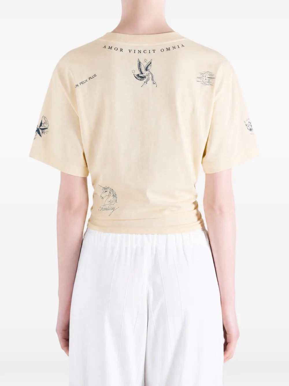 Balenciaga T-shirt met grafische print Beige