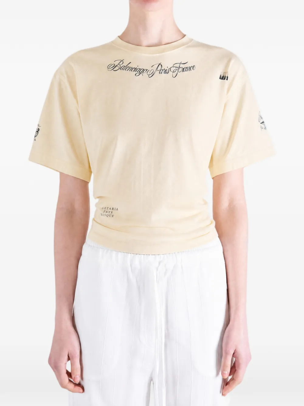 Balenciaga T-shirt met grafische print Beige
