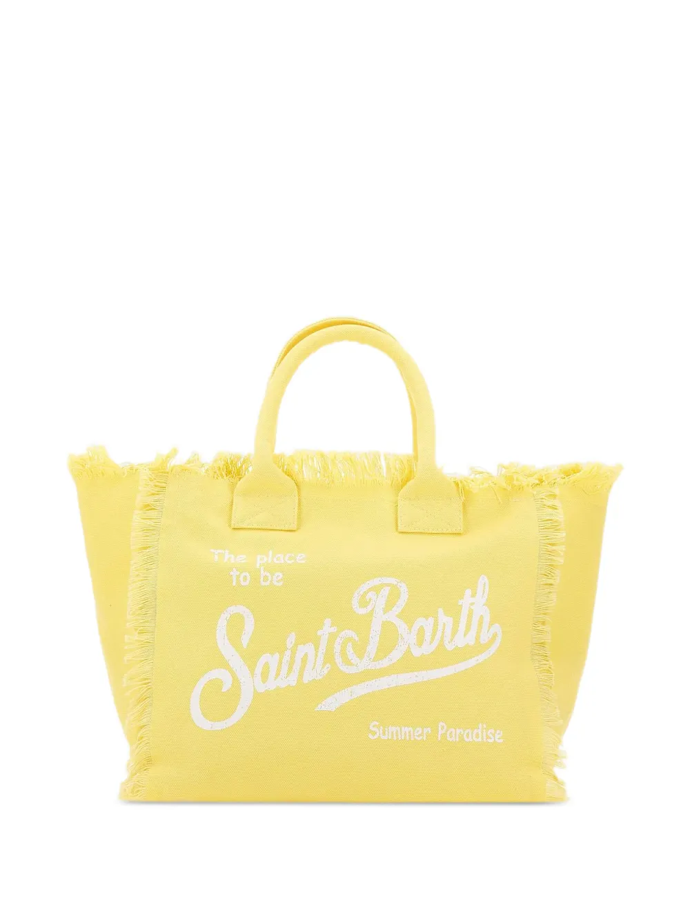 MC2 Saint Barth Shopper met logoprint Geel