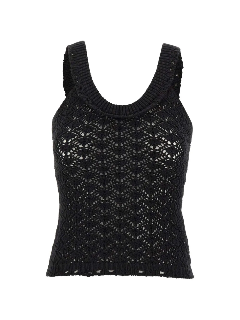 Blumarine crochet openwork top - Nero
