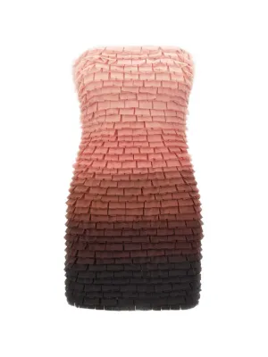 ELISABETTA FRANCHI イタリア　ミニ　ベア　ドレス　ピンク　40 Elisabetta Franchi グラデーション チュール ミニドレス | ピンク