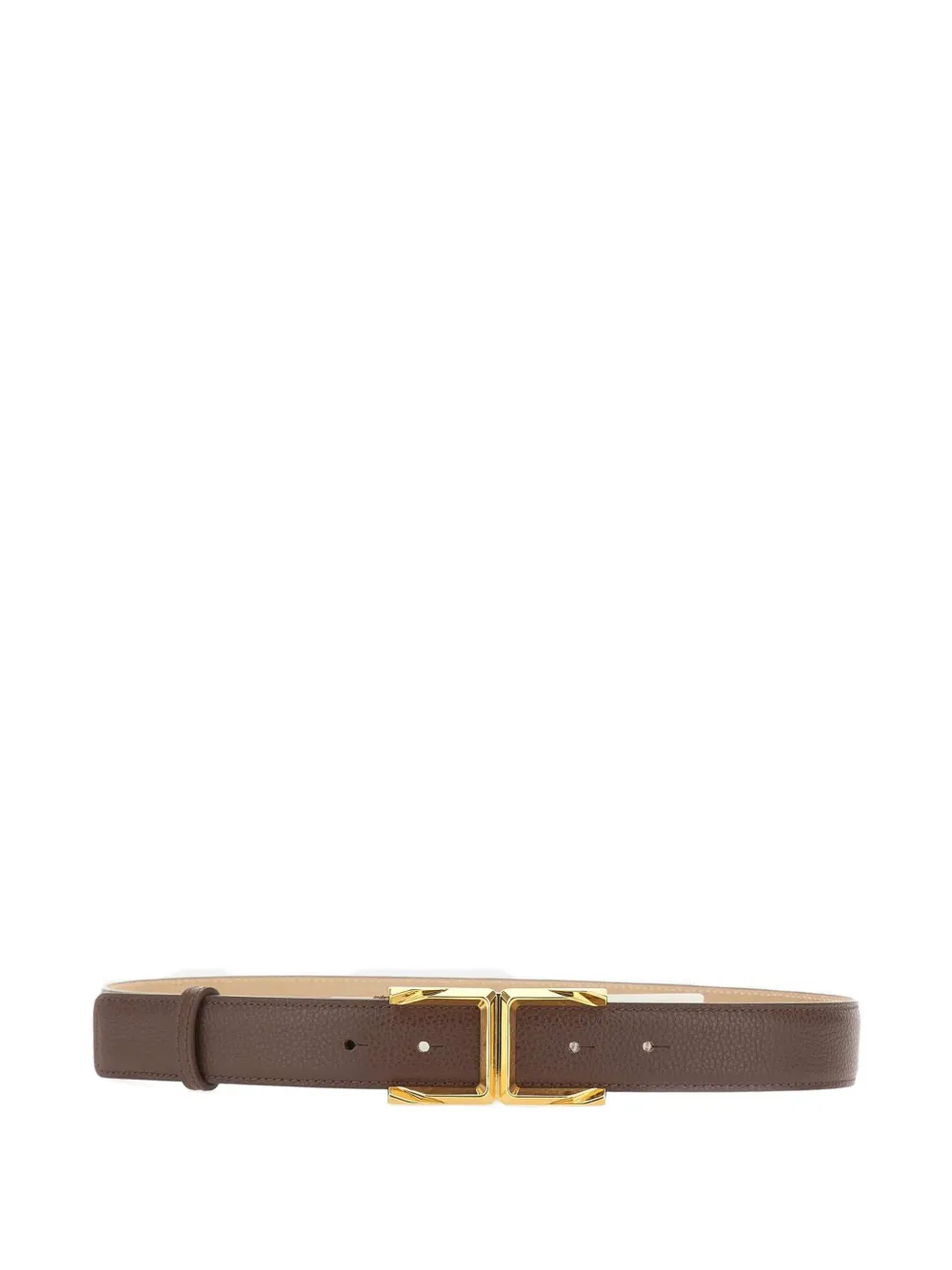Elisabetta Franchi logo-plaque stitched belt - Marrone