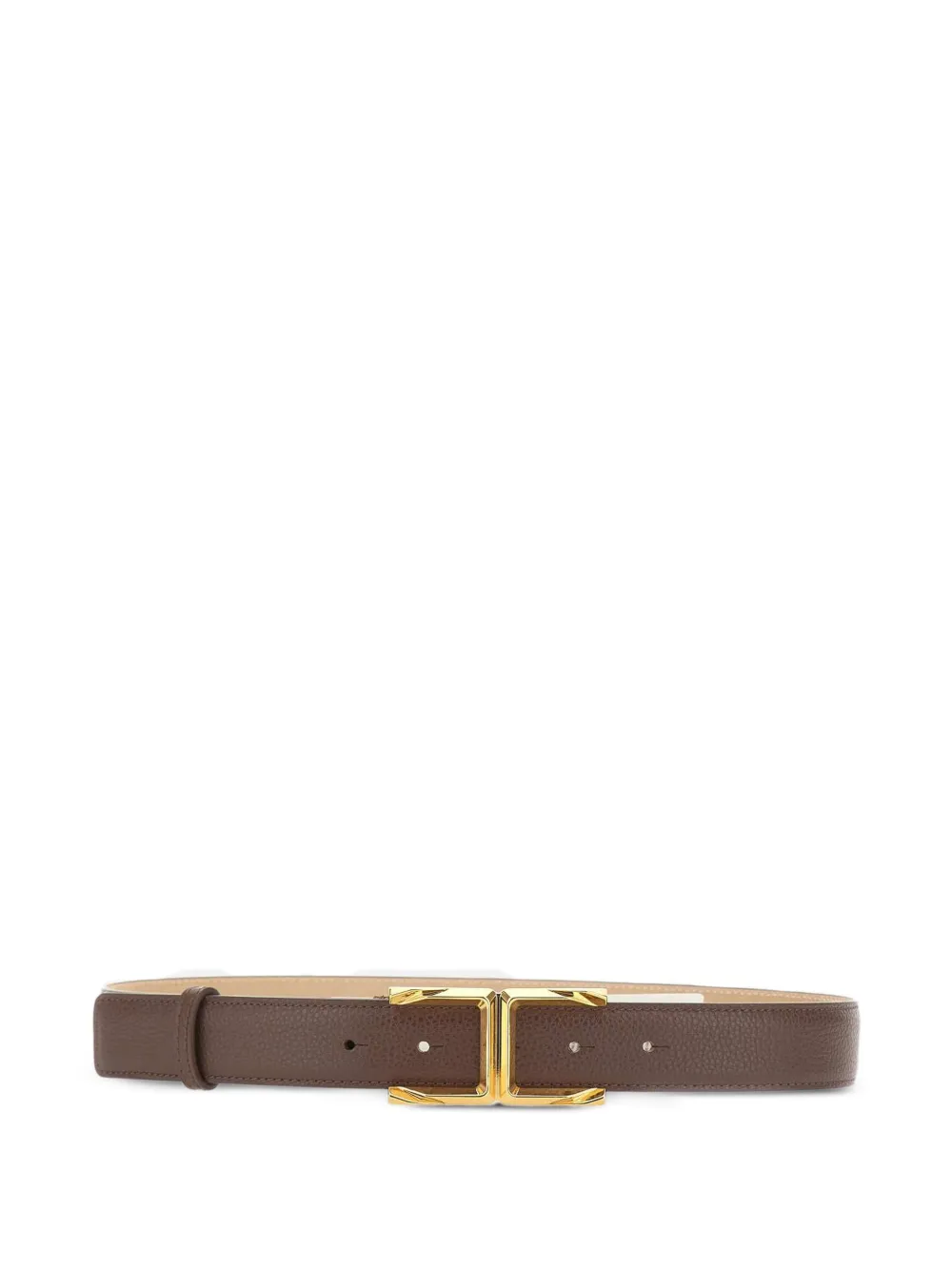 Elisabetta Franchi logo-plaque stitched belt - Marrone