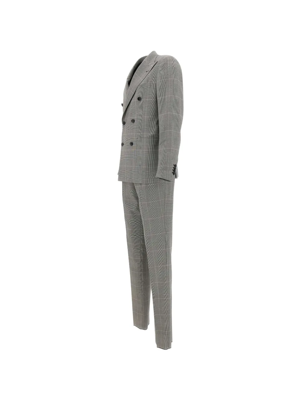 Tagliatore Prince of Wales pak met dubbele rij knopen Grijs