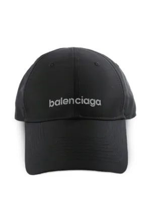 Balenciaga logo-embroidered Baseball Cap | Black | FARFETCH ZA