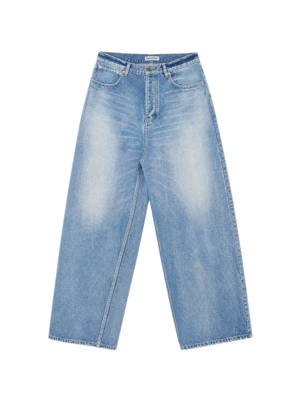 Balenciaga distressed wide-leg jeans - Blu
