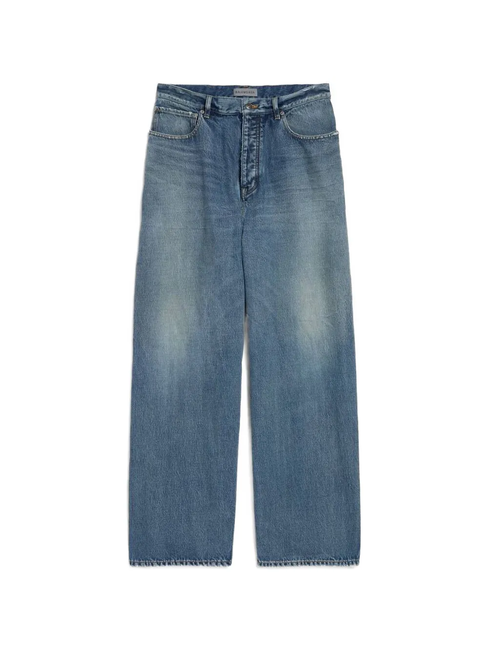 Balenciaga distressed wide-leg jeans - Blu