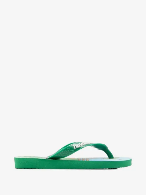 Havaianas Kids flip flops detalle el logo en colaboración con Minecraft