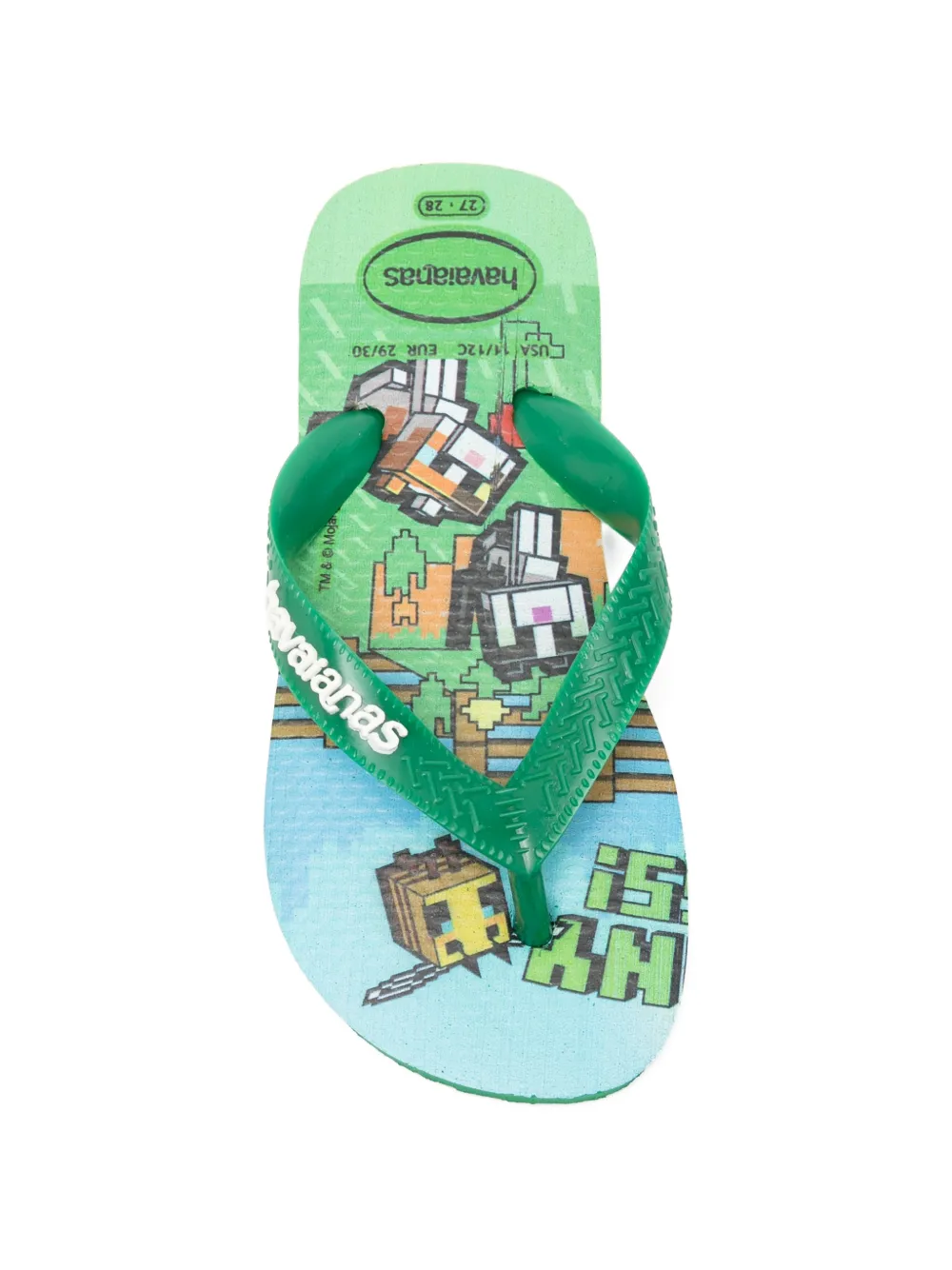 Havaianas Kids x Minecraft logo-detail flip flops Groen