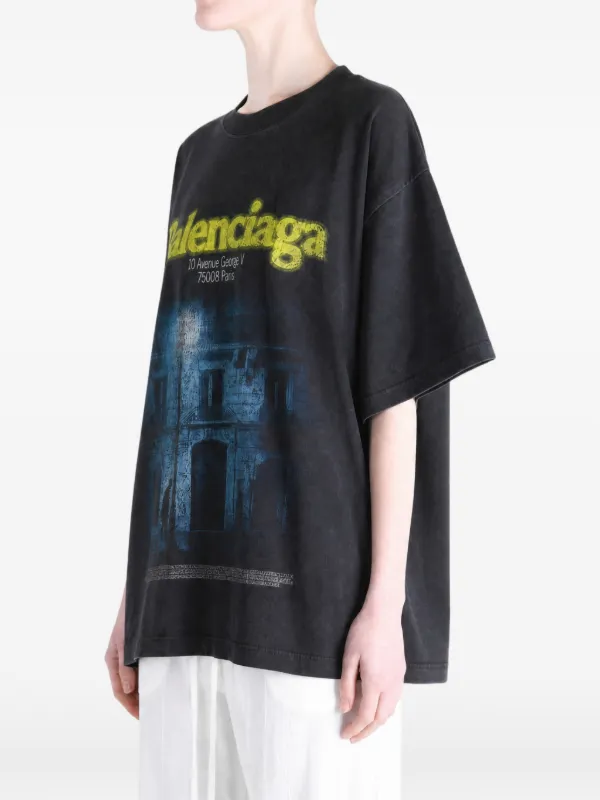 Balenciaga graphic-print Oversized T-shirt | Black | FARFETCH