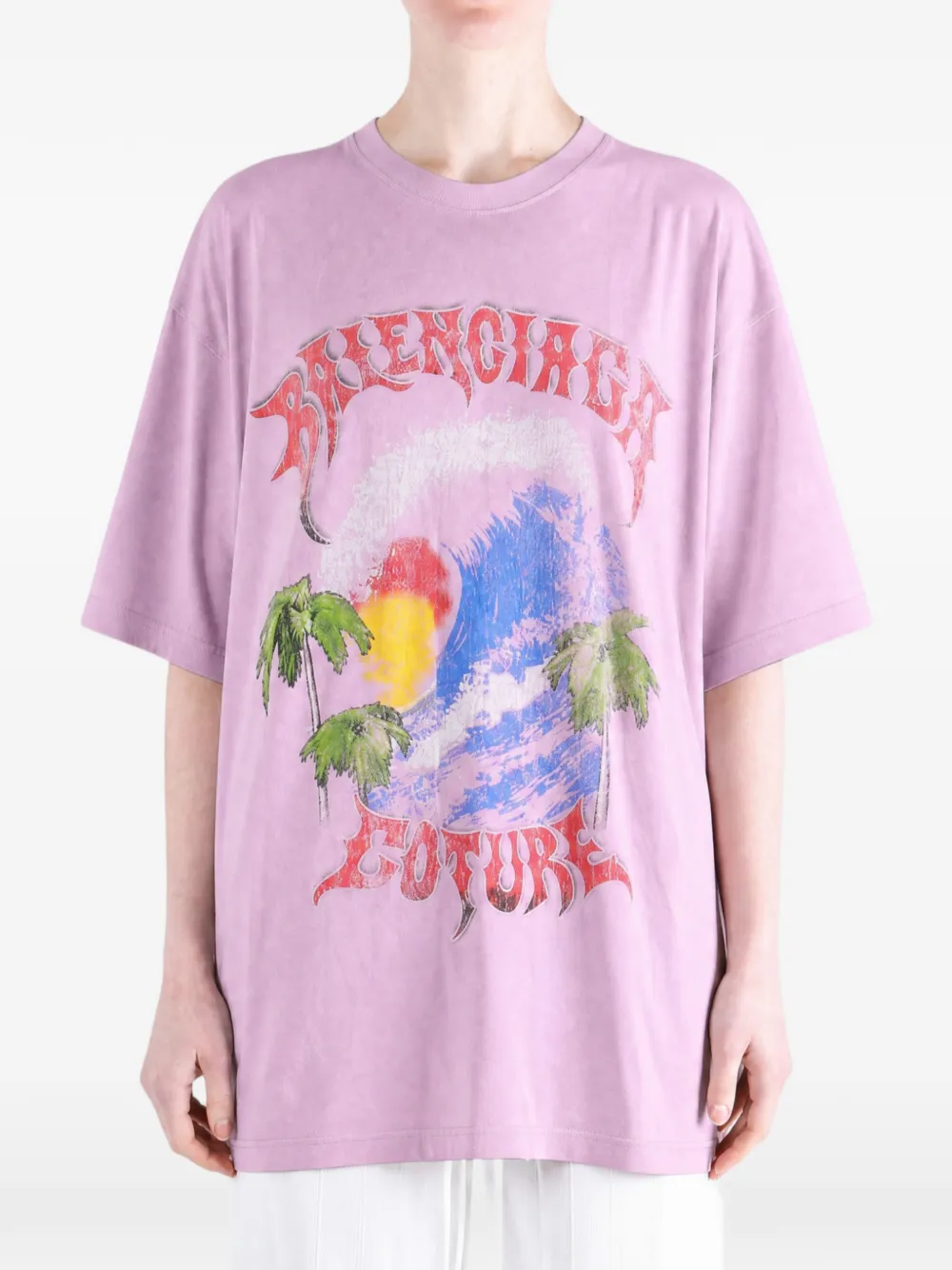 Balenciaga Surfer oversized T-shirt Roze