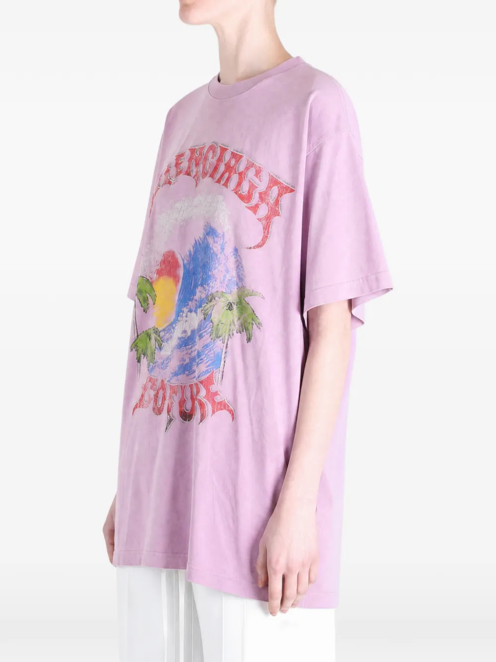 Balenciaga Surfer oversized T-shirt Roze