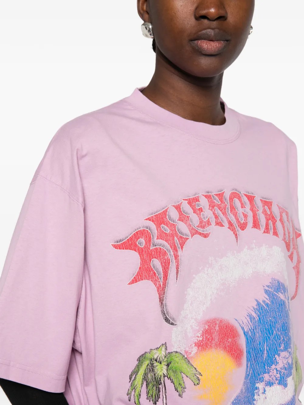 Balenciaga Surfer oversized T-shirt Roze