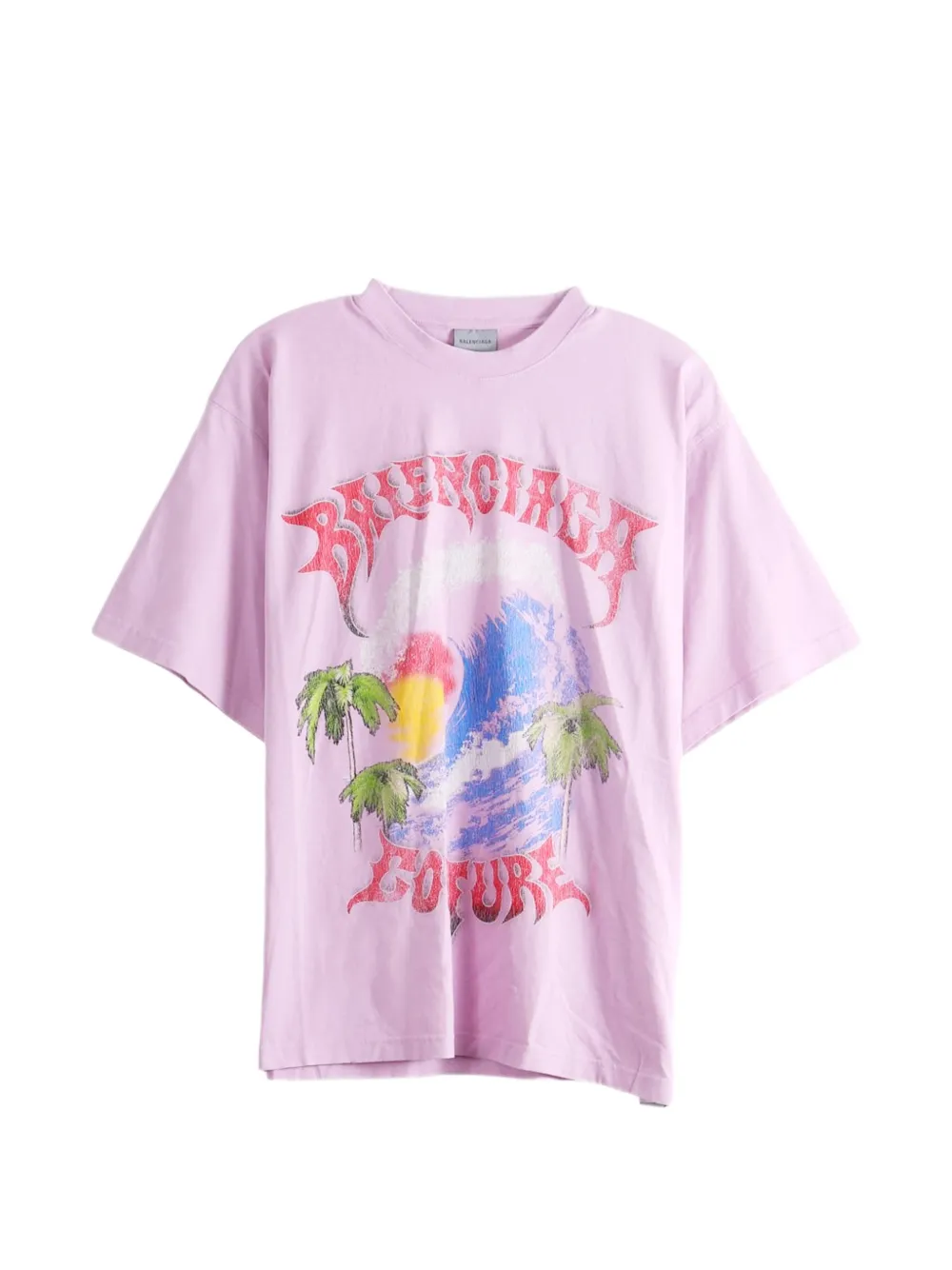 Balenciaga graphic-print oversized T-shirt - Rosa