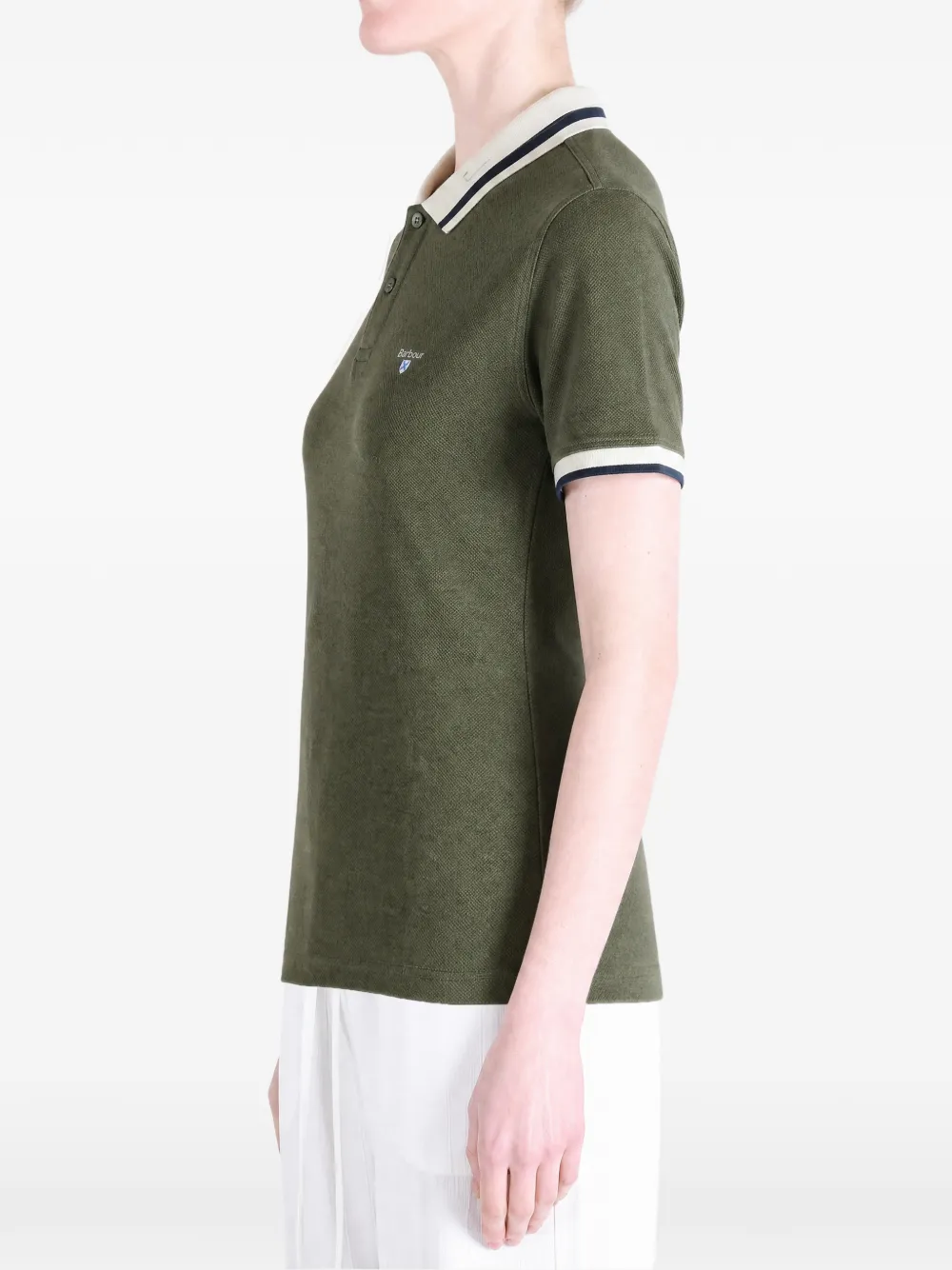 Barbour Poloshirt met contrasterende afwerking en geborduurd logo Groen