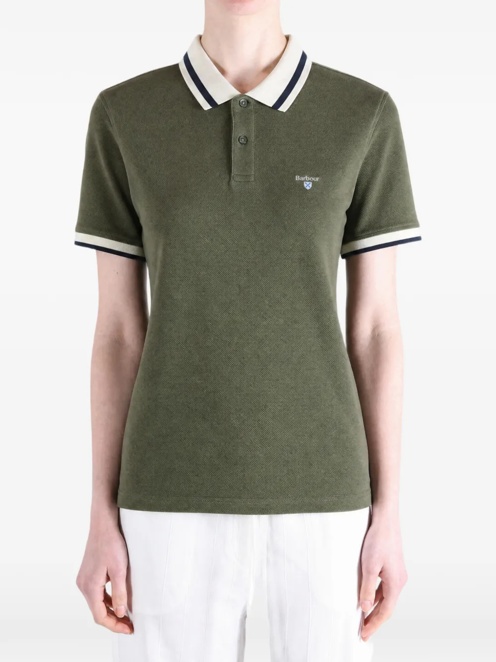Barbour Poloshirt met contrasterende afwerking en geborduurd logo Groen