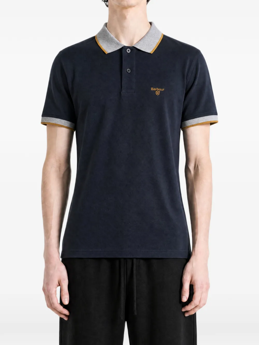 Barbour Poloshirt met geborduurd logo Blauw