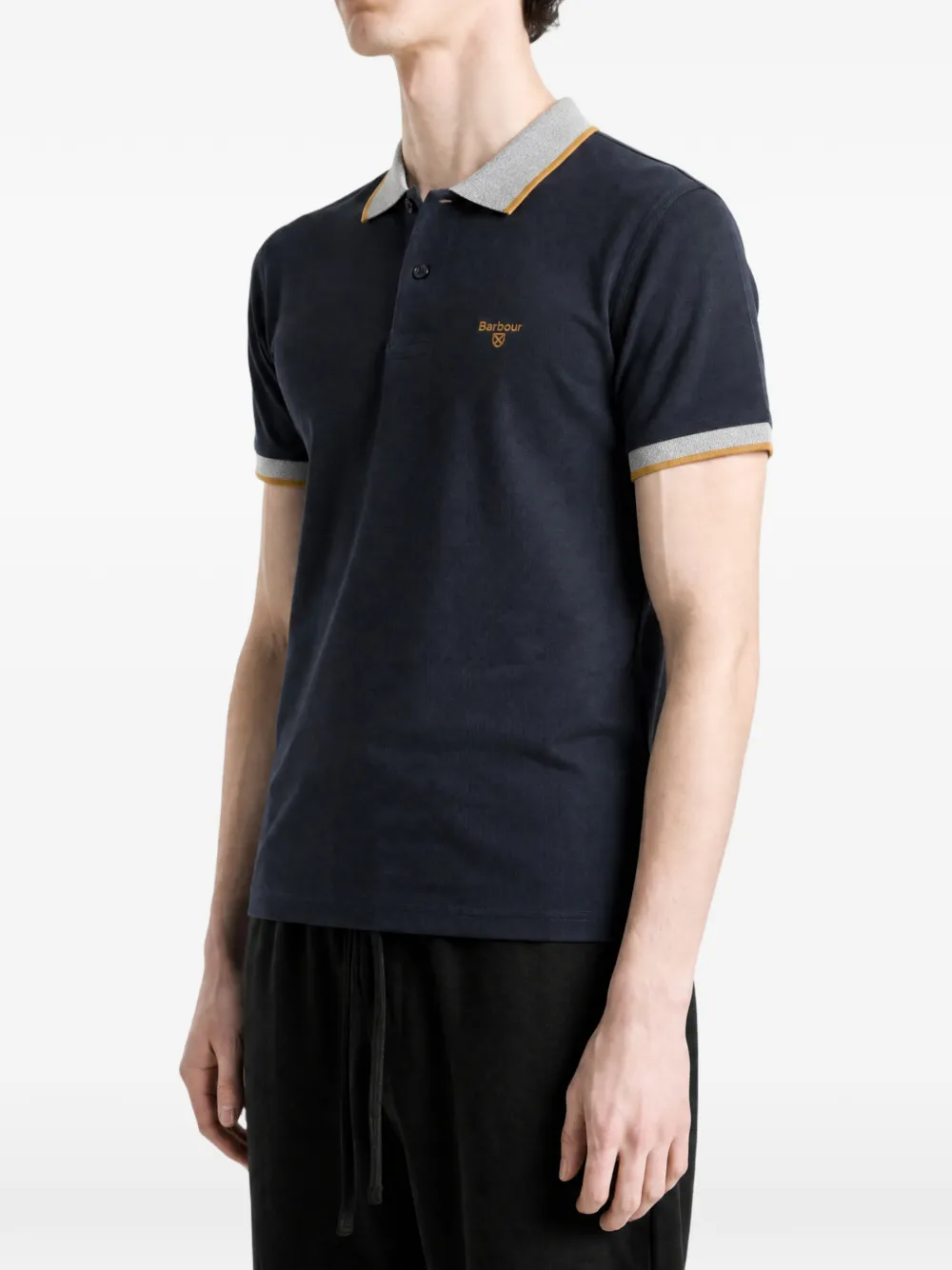 Barbour Poloshirt met geborduurd logo Blauw
