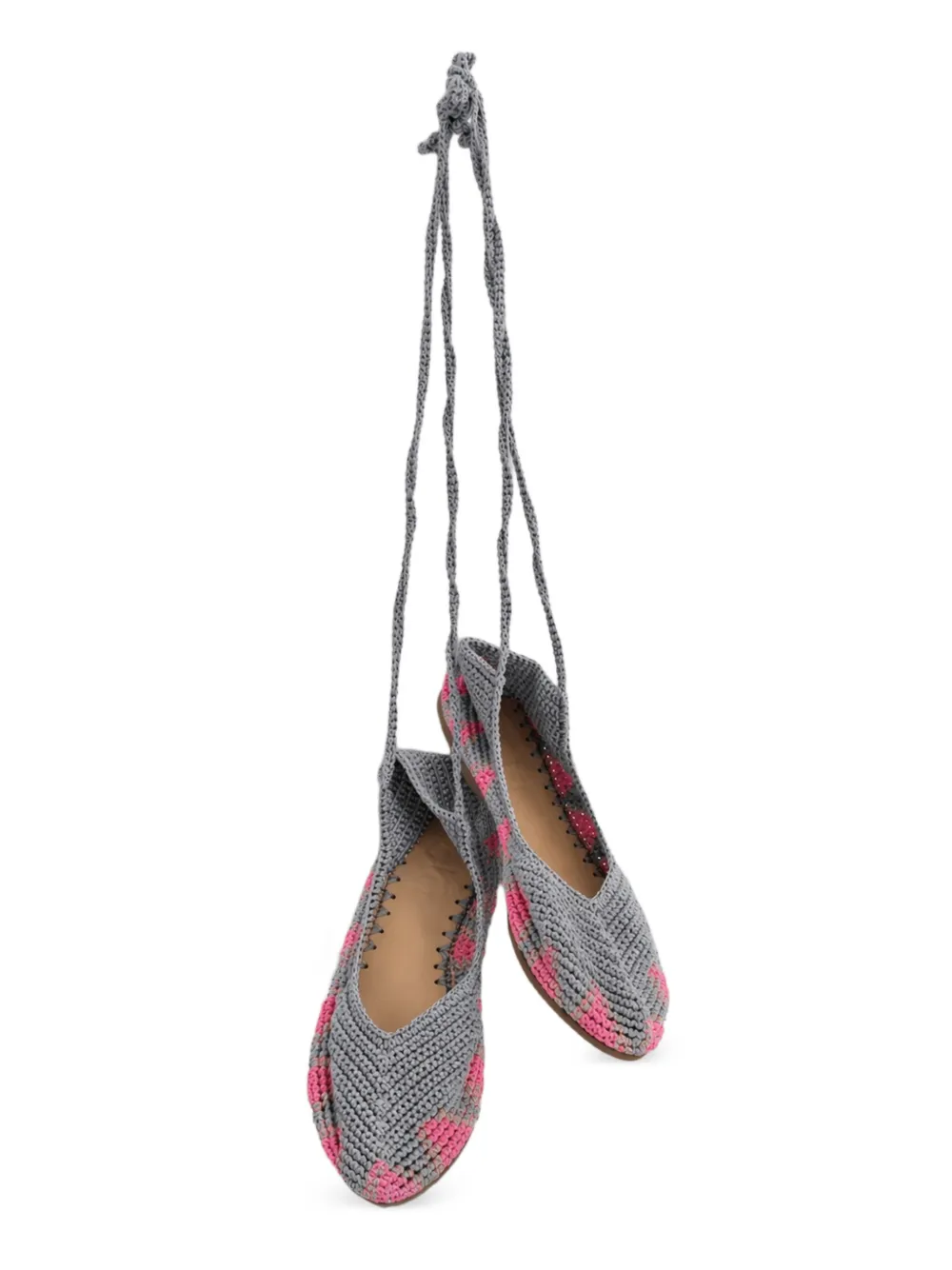  Slo_hand_made Bailarinas De Ganchillo - Gris 