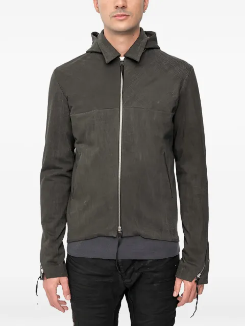 Ma+ detachable-hooded jacket