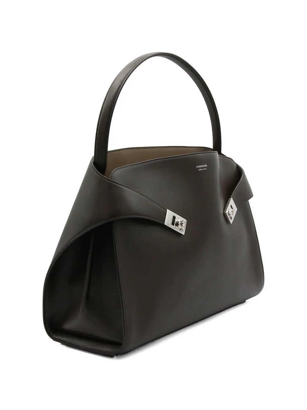Ferragamo Hug Soft tweekleurige schoudertas (L) Bruin