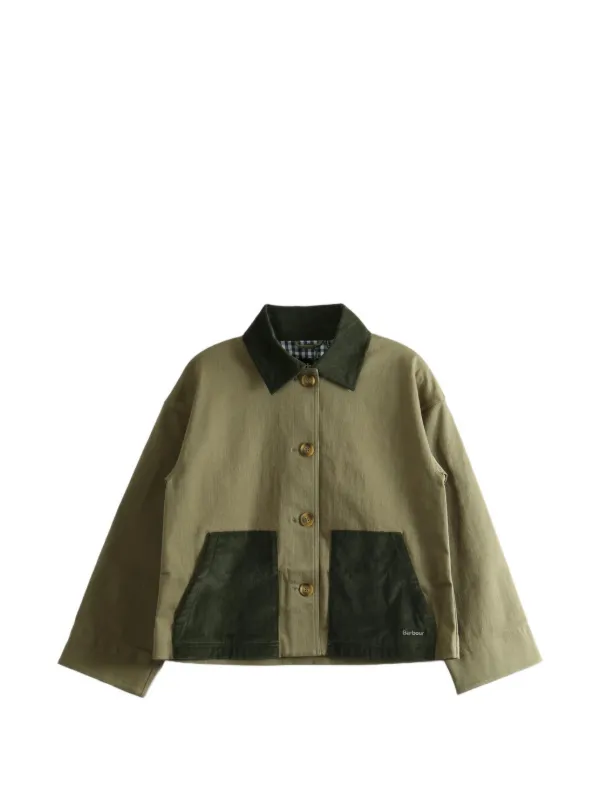 Barbour オリーブグリーン ジャケット Barbour Cloverdale Cropped Jacket | Green | FARFETCH