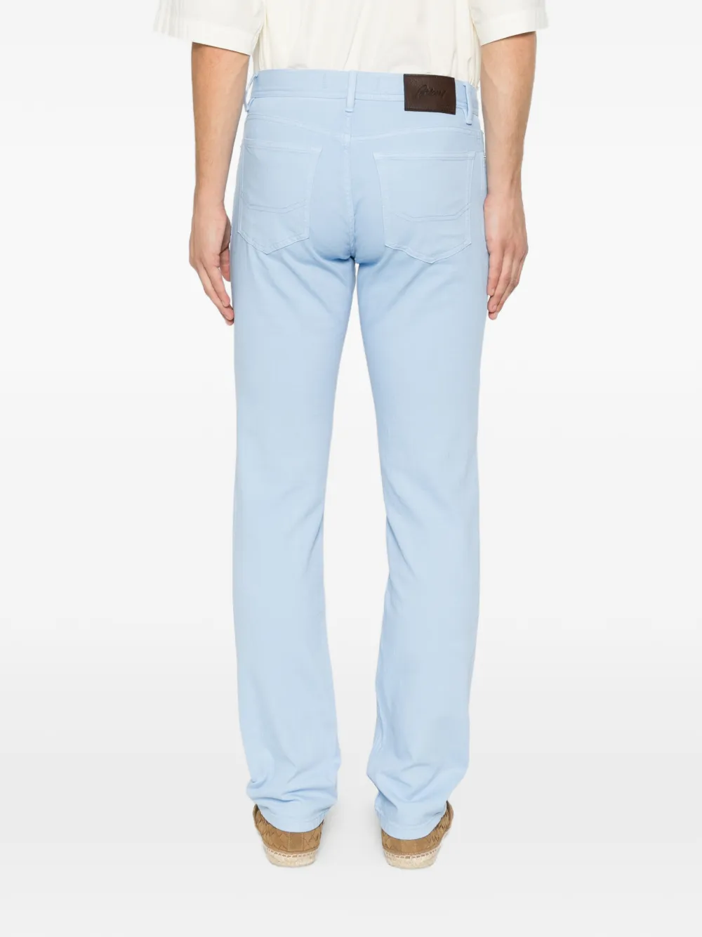 Brioni Regular-fit jeans met logopatch en vijf zakken Blauw