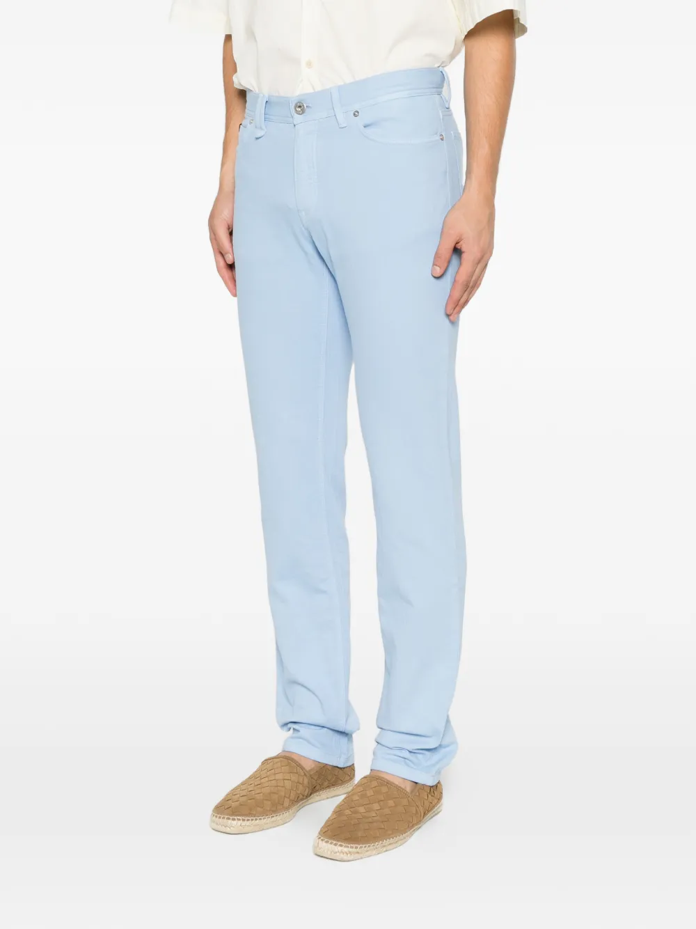 Brioni Regular-fit jeans met logopatch en vijf zakken Blauw