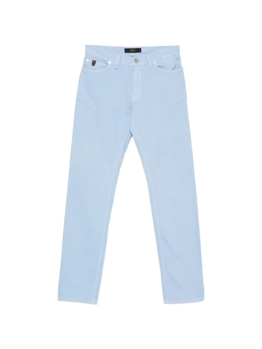 Brioni five-pocket logo-patch jeans - Blu