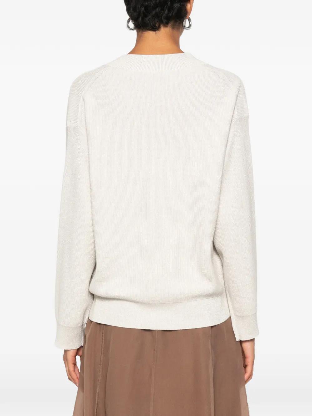 Brunello Cucinelli Trui met V-hals Beige
