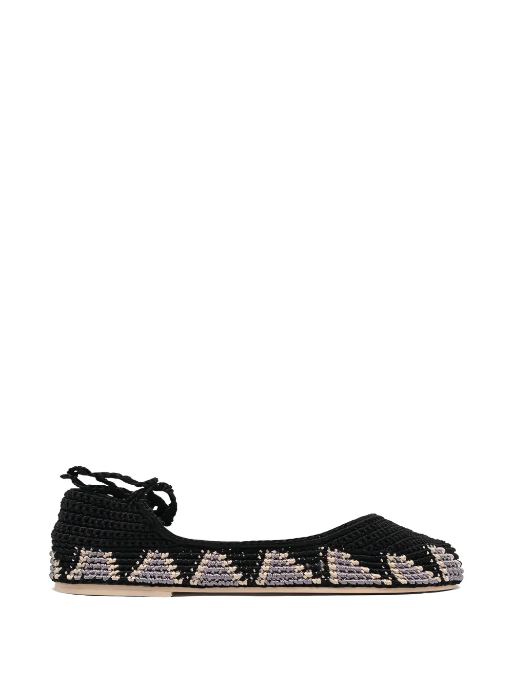 SLO_HAND_MADE crochet ballet flats - Nero