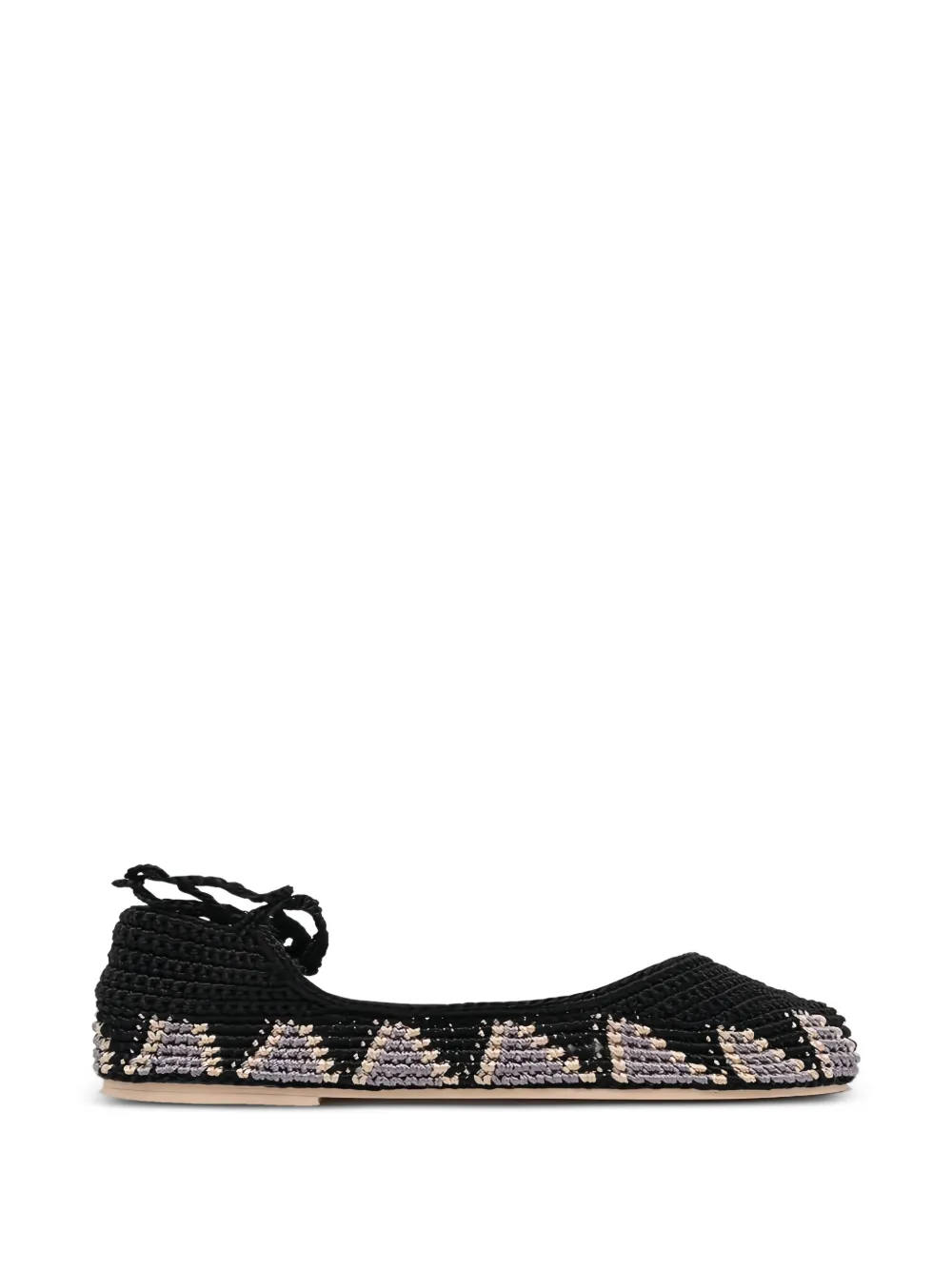 SLO_HAND_MADE crochet ballet flats - Nero