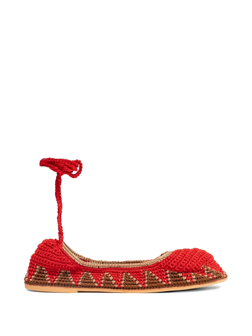 SLO_HAND_MADE crochet-knit ballet flats - Rosso