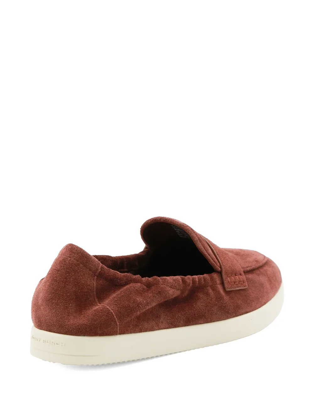 Tory Burch suede logo-plaque loafers Bruin