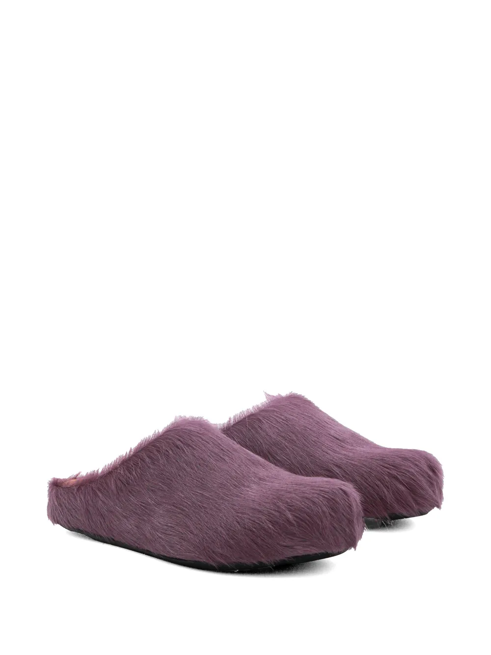 Marni Fussbett long-hair calfskin leather mules Paars