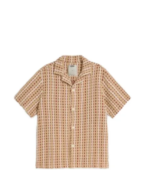 OAS Company Lano Cuba check-pattern seersucker shirt