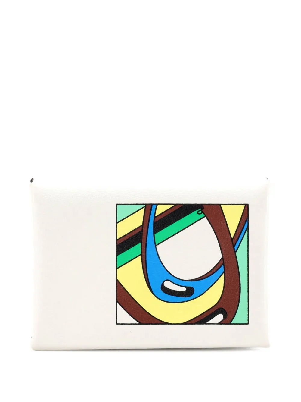 Hermès Pre-Owned Calvi Duo Printed Leather card holder - Multicolore