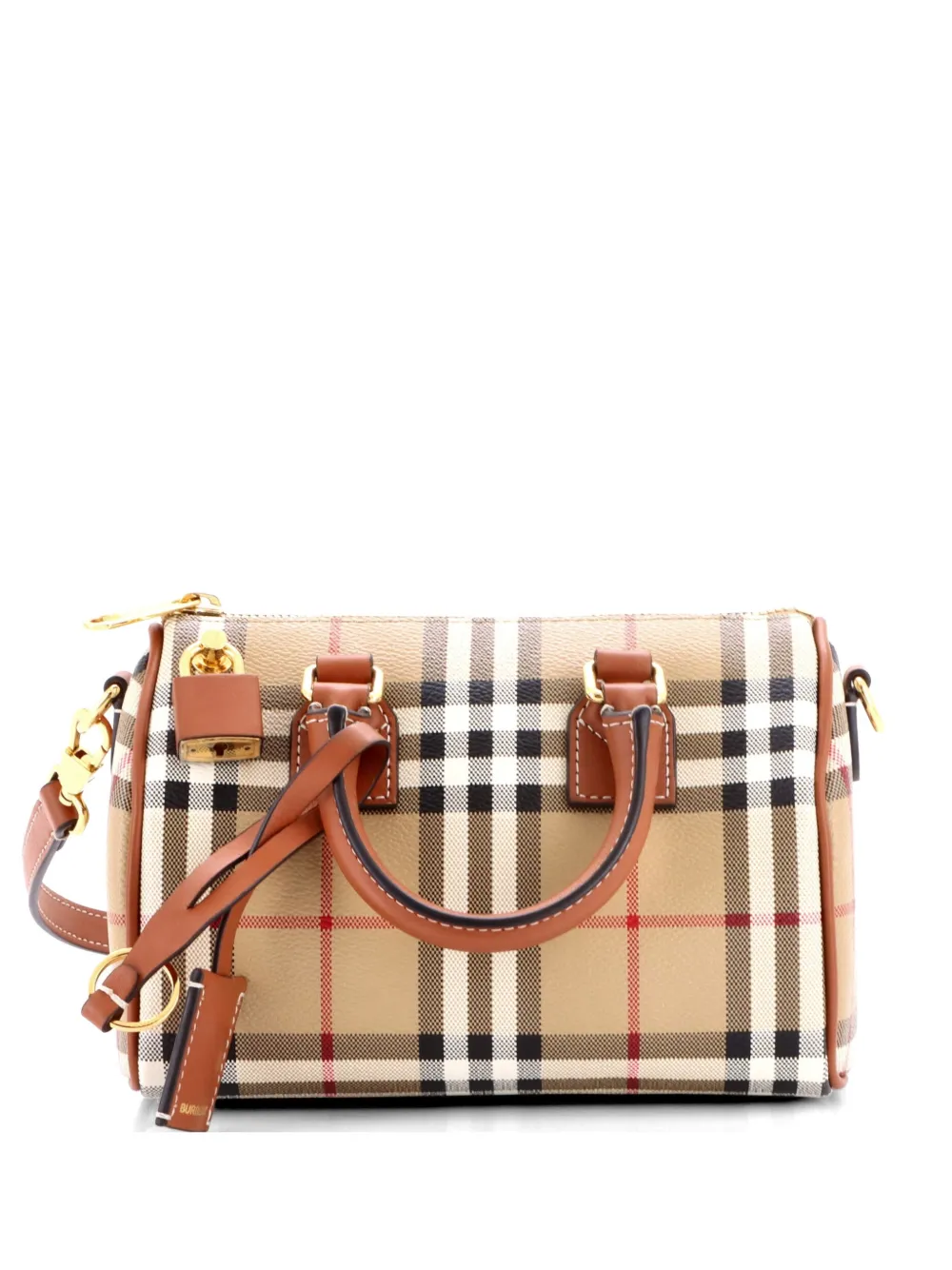 Burberry Pre-Owned Bowling Bag Vintage Check Coated Canvas Mini handbag - Marrone