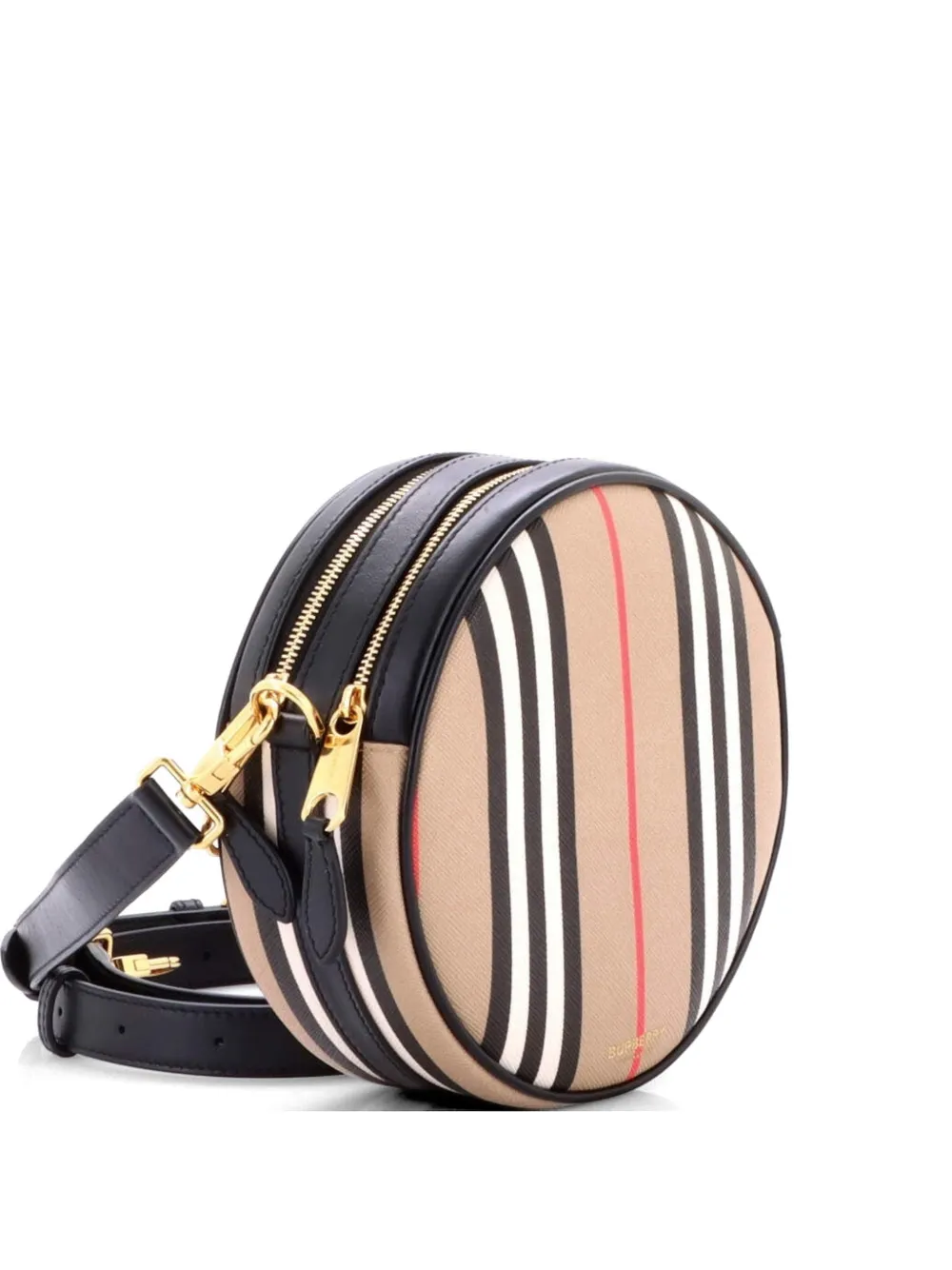 Burberry Pre-Owned Louise Round Bag Icon Stripe E-Canvas belt bag - Marrone