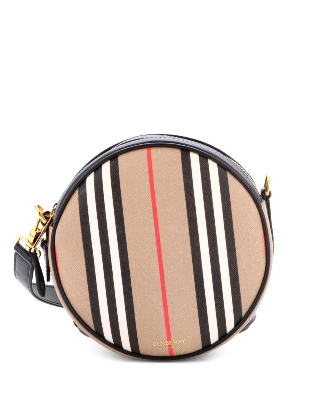 Burberry Pre-Owned Louise Round Bag Icon Stripe E-Canvas belt bag - Marrone