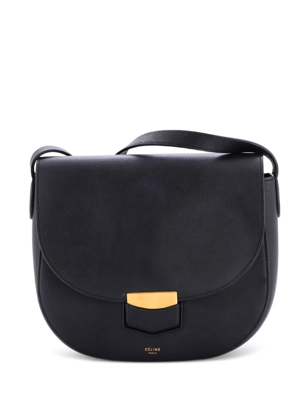 Celine Pre-Owned Trotteur Grainy Leather Medium crossbody bag - Black