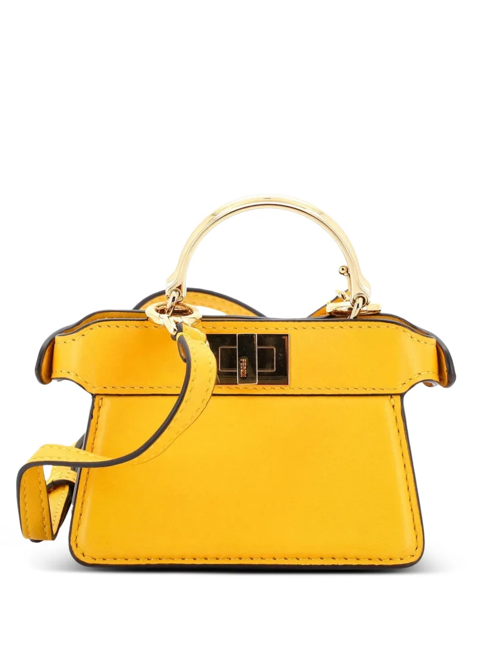 Fendi Pre-Owned Peekaboo Bag Leather Micro crossbody bag - Giallo
