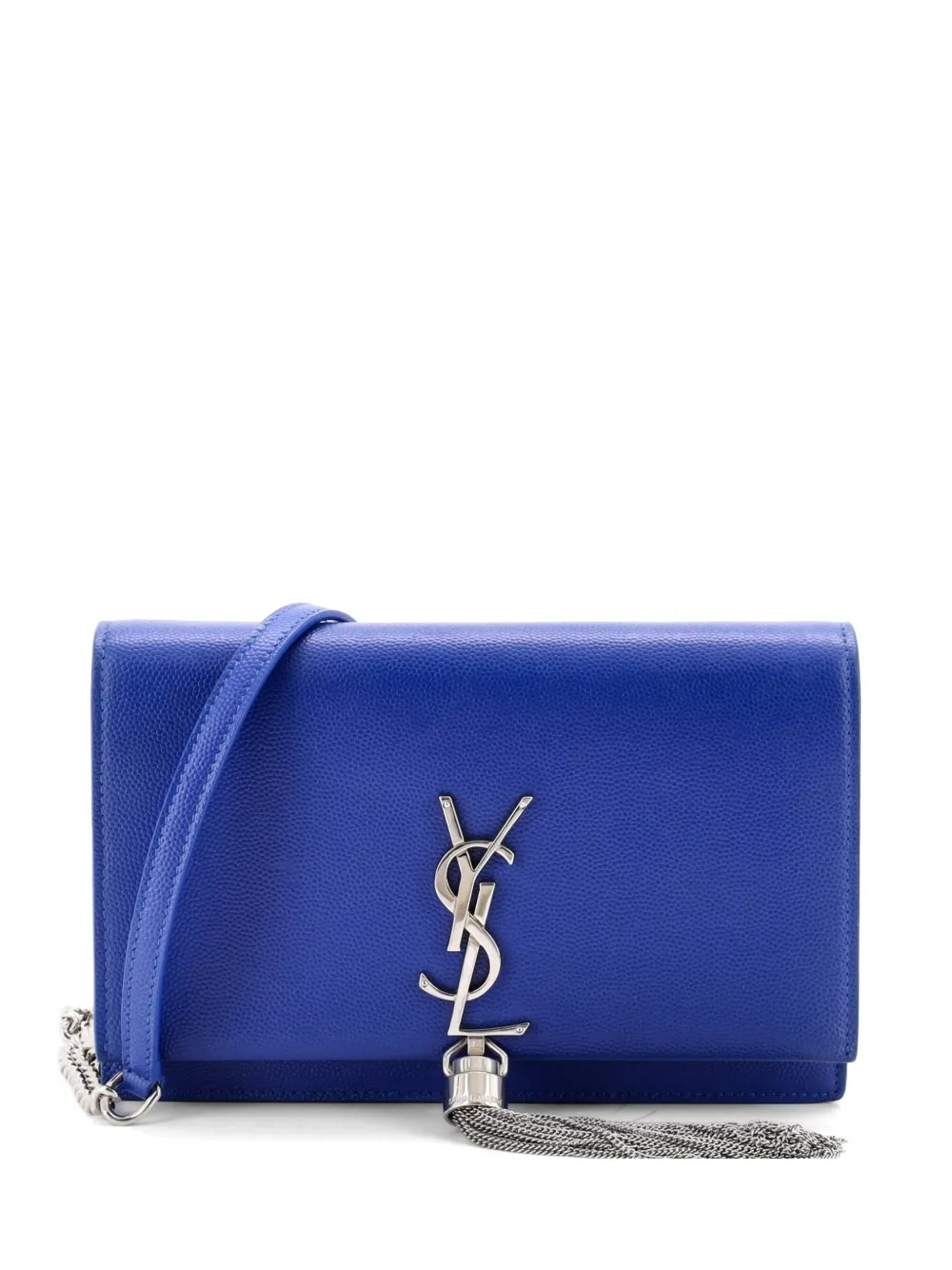 Saint Laurent Pre-Owned Classic Monogram Tassel Chain Wallet Leather crossbody bag - Blu