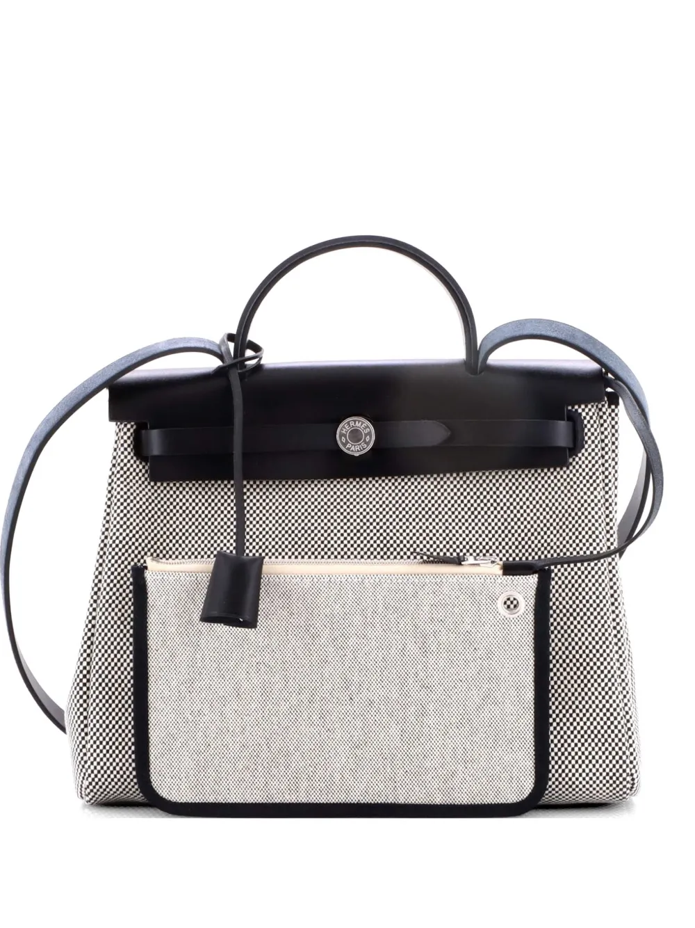 Hermès Pre-Owned Herbag Zip Criss Viking Toile and Leather 31 shoulder bag - Nero