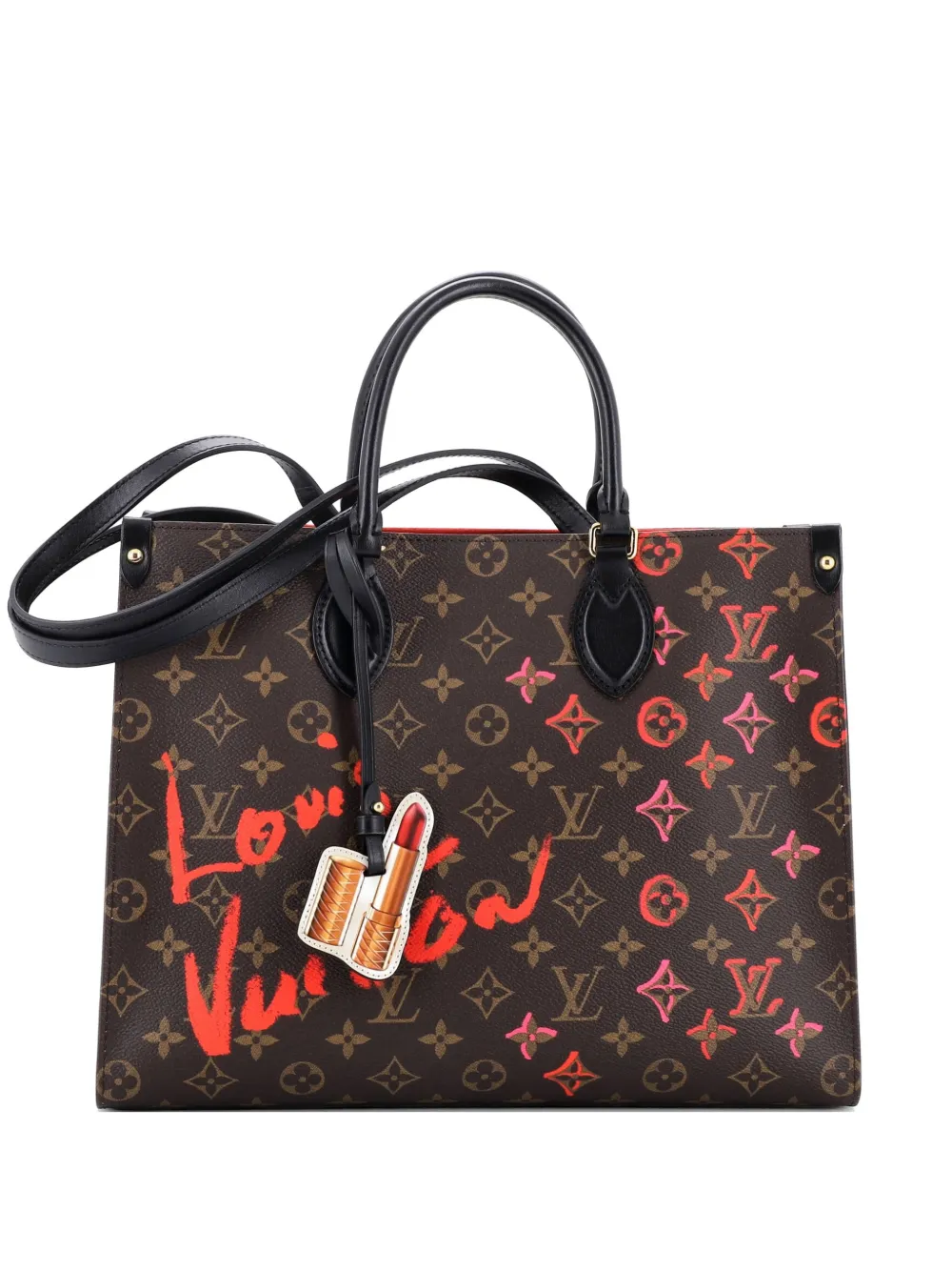 Louis Vuitton Pre-Owned OnTheGo Tote Limited Edition Fall in Love Monogram Canvas MM shoulder bag - Marrone