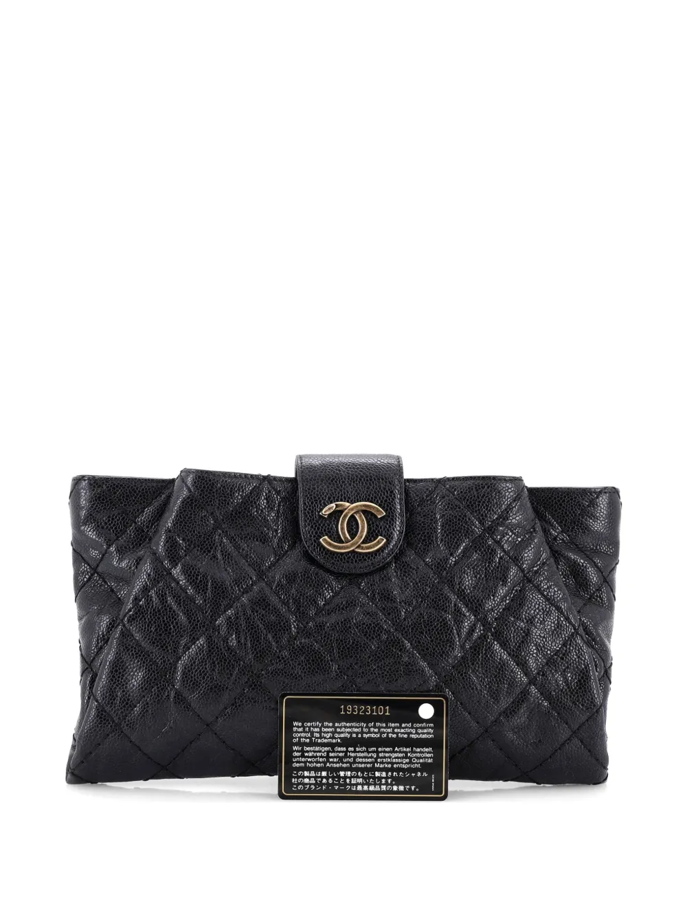 CHANEL Pre-Owned Coco Pleats Quilted Glazed Caviar clutch bag - Black