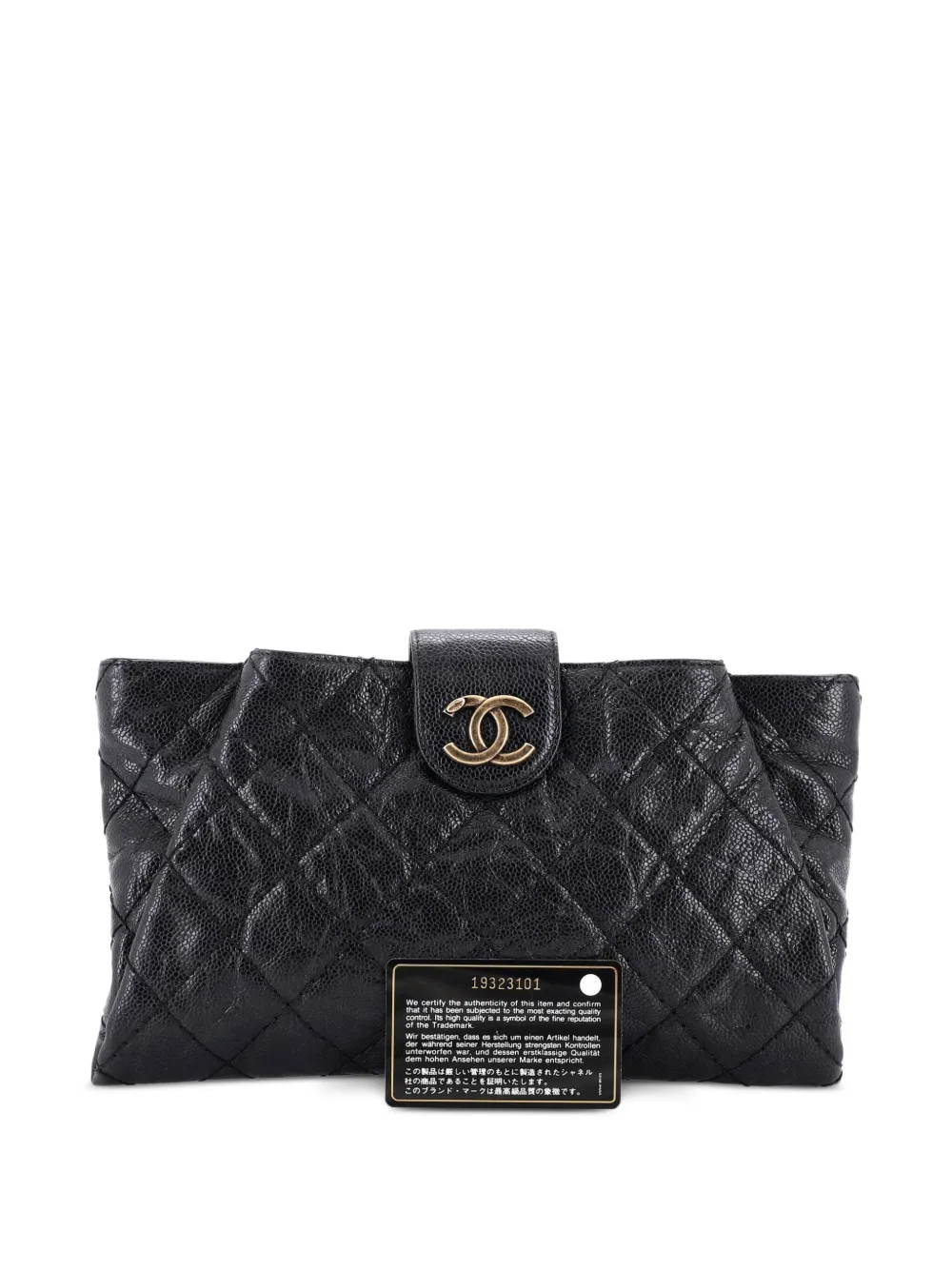CHANEL Pre-Owned Coco Pleats Quilted Glazed Caviar clutch bag - Black