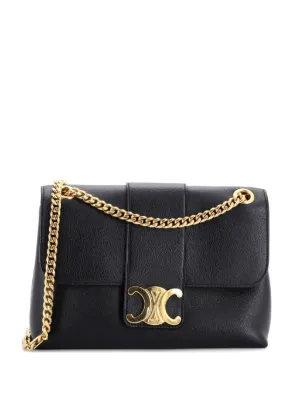 Celine Pre-Owned トリオンフ ブザス クレア チェーンフラップ レザー