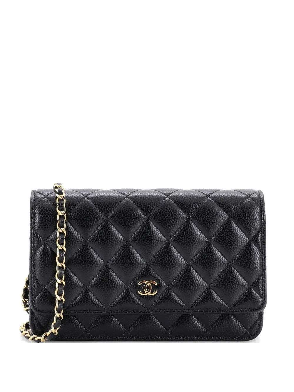 CHANEL Pre-Owned Wallet on Chain Quilted Caviar crossbody bag - Nero